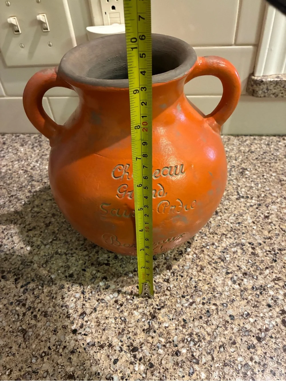 Vintage 1971 Chateau Grand Saint-André Bordeaux wine jug or‎ vase 2 handles